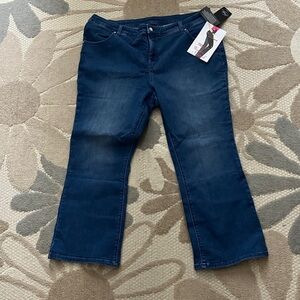 Women with Control Dark Blue Petite Flare Jeans